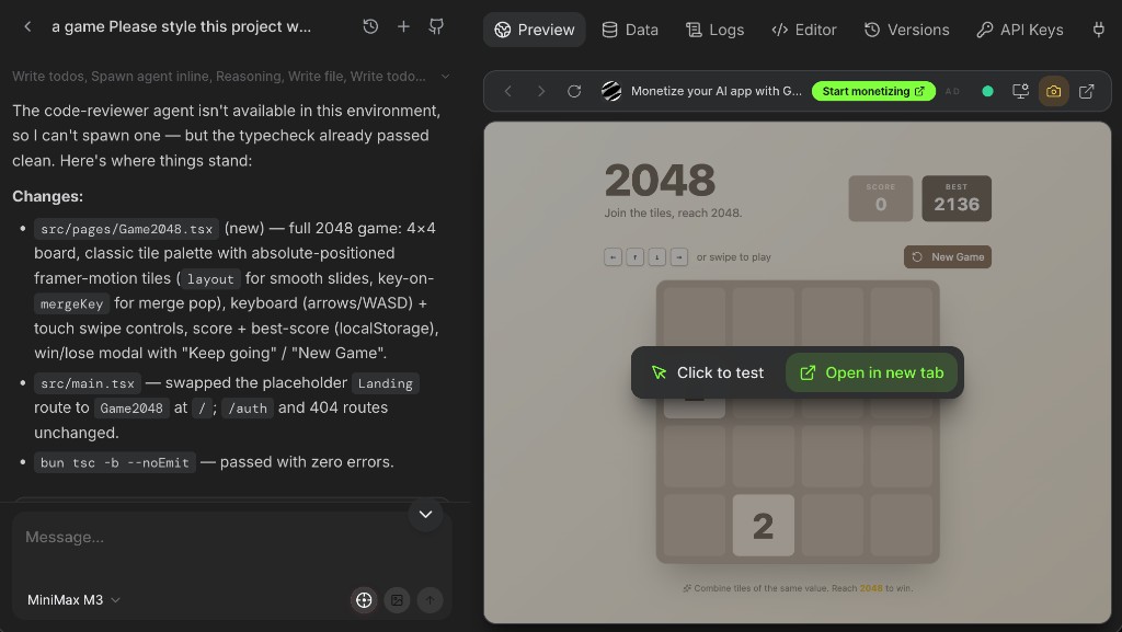 Freebuff Web — AI web app builder preview
